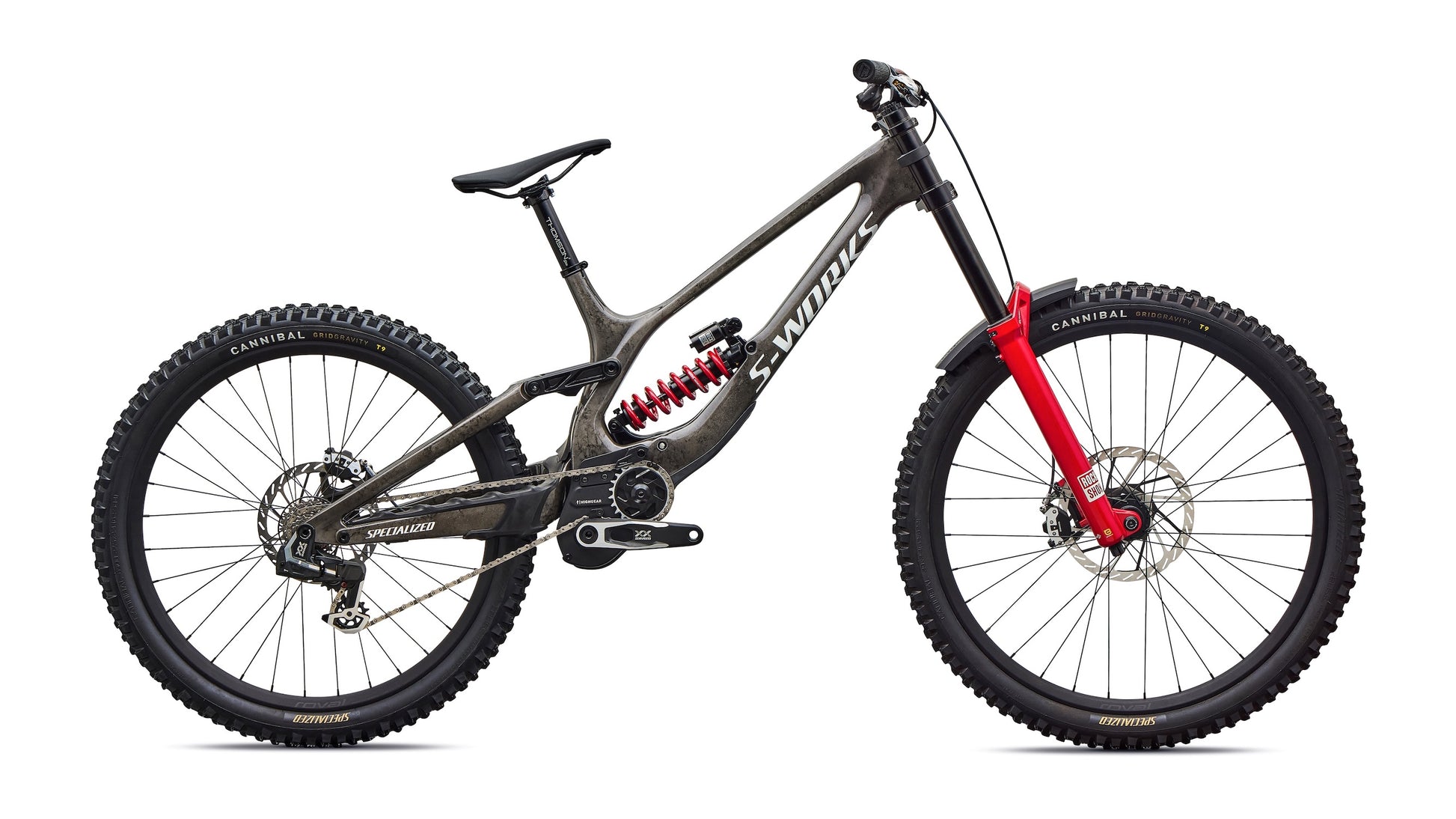 S-Works Demo 11 Full Suspension Mountain Bike S5 Gloss Charcoal/Dolomite Metallic/White