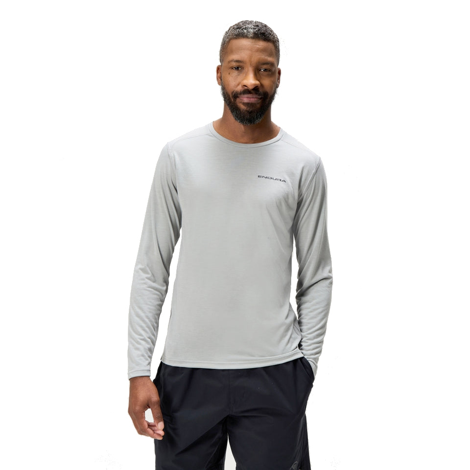 endura loop men’s long sleeve tech tee-color-gry