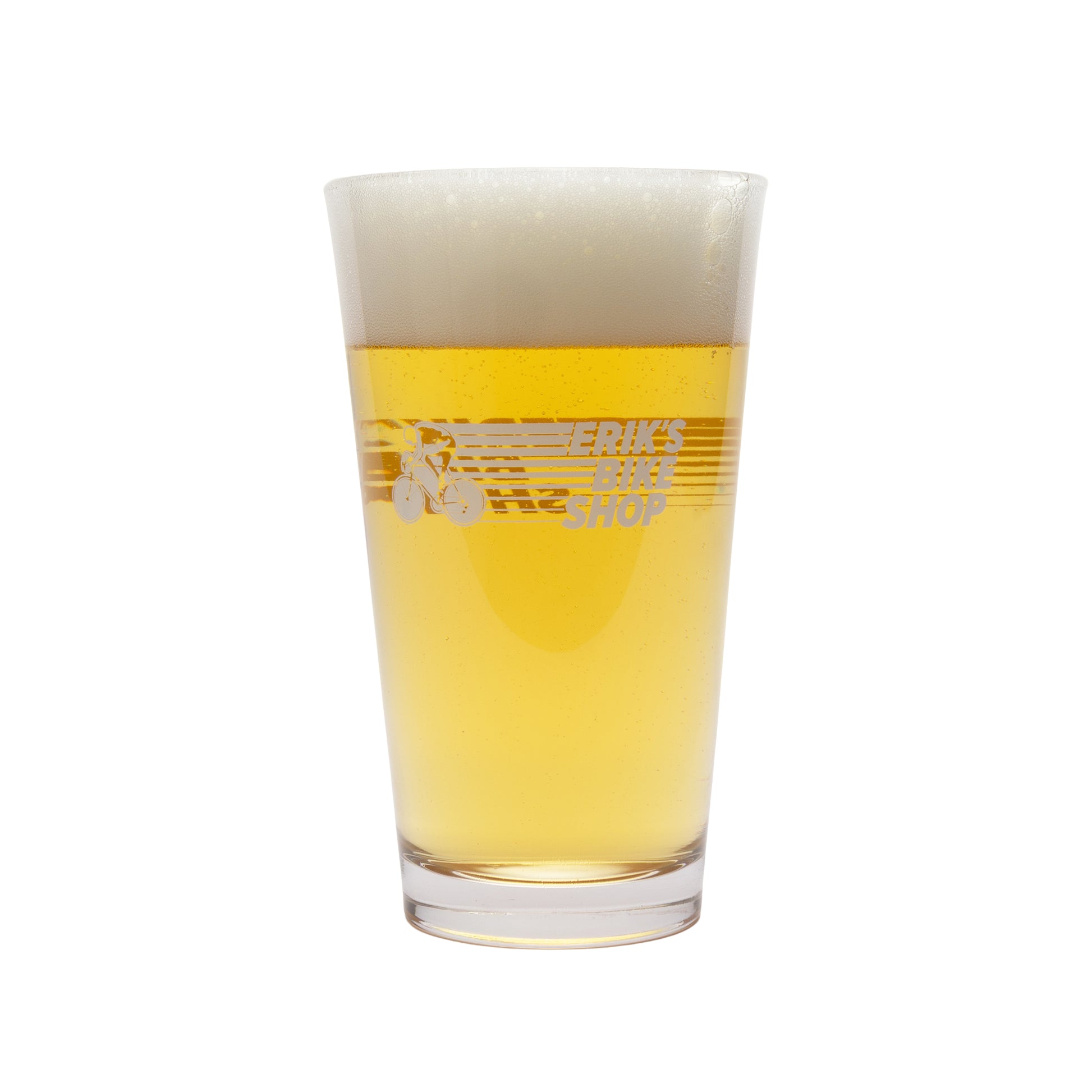 eriks cyclist logo 16 oz pint glass