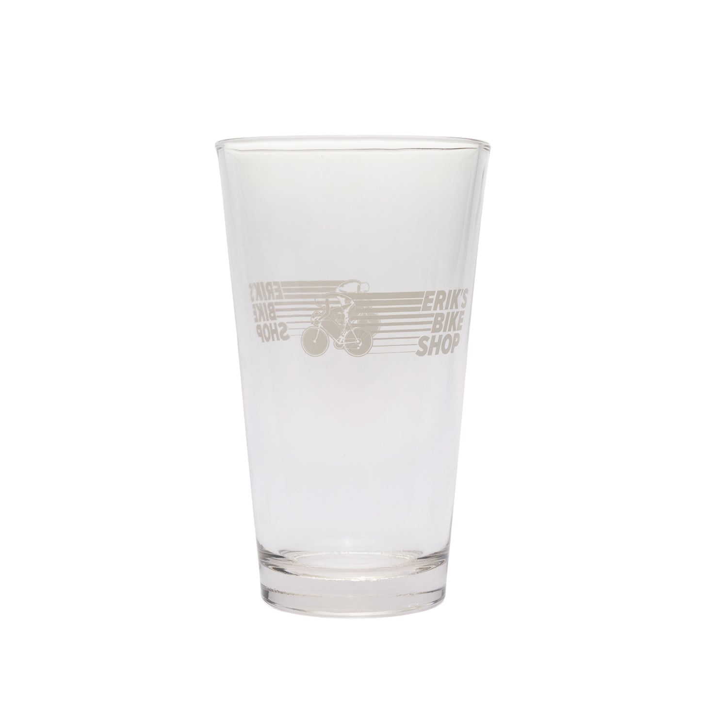 eriks cyclist logo 16 oz pint glass-color-white