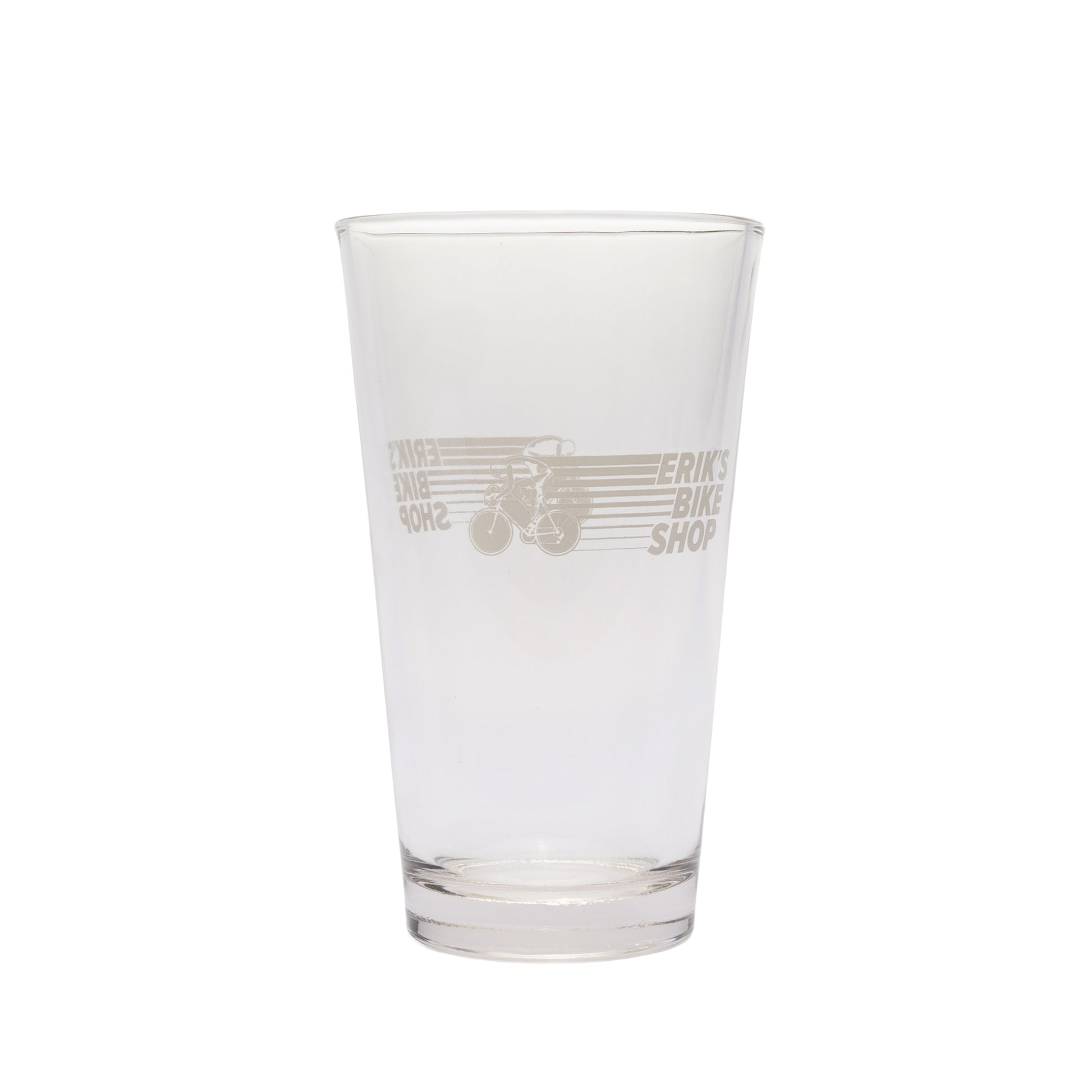 eriks cyclist logo 16 oz pint glass-color-white