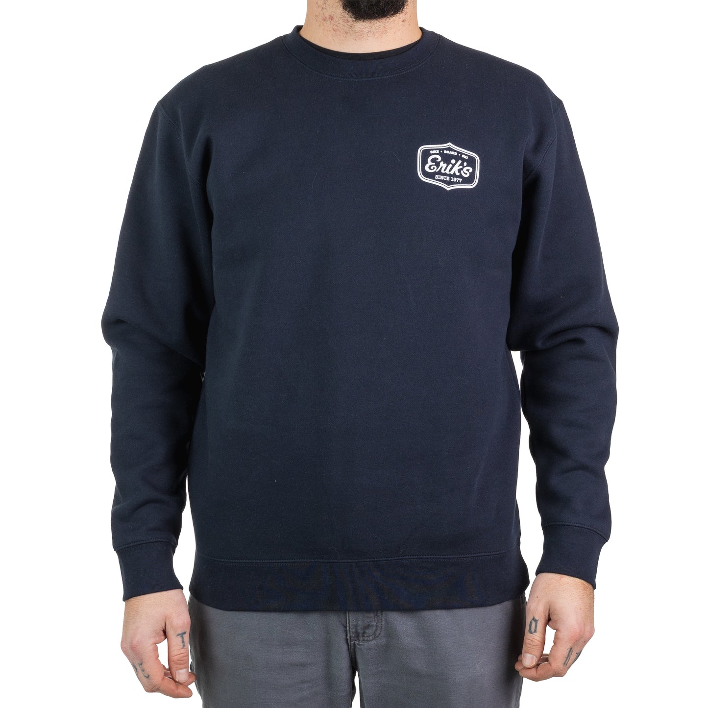 eriks cyclist logo crew neck sweater