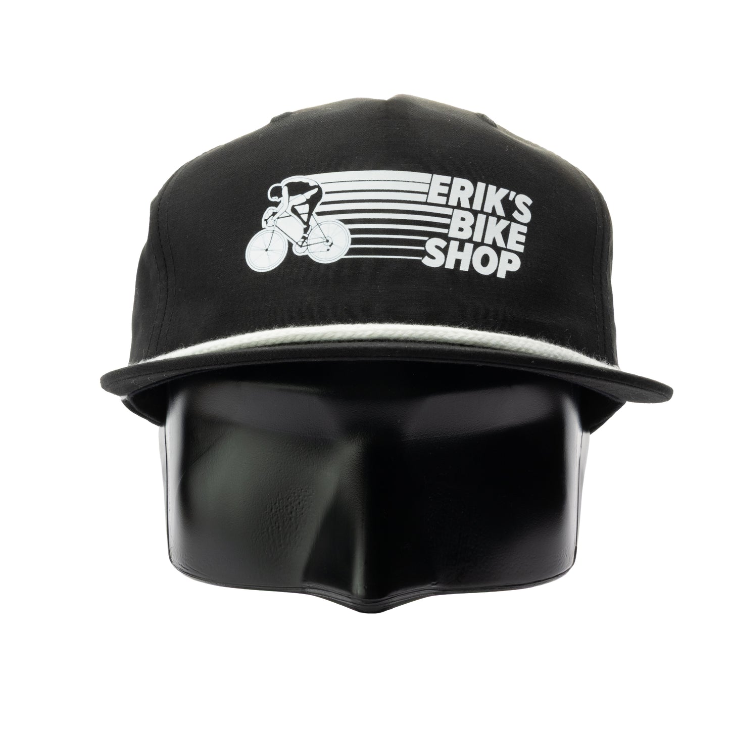 eriks cyclist logo flat brim hat-color-black/white