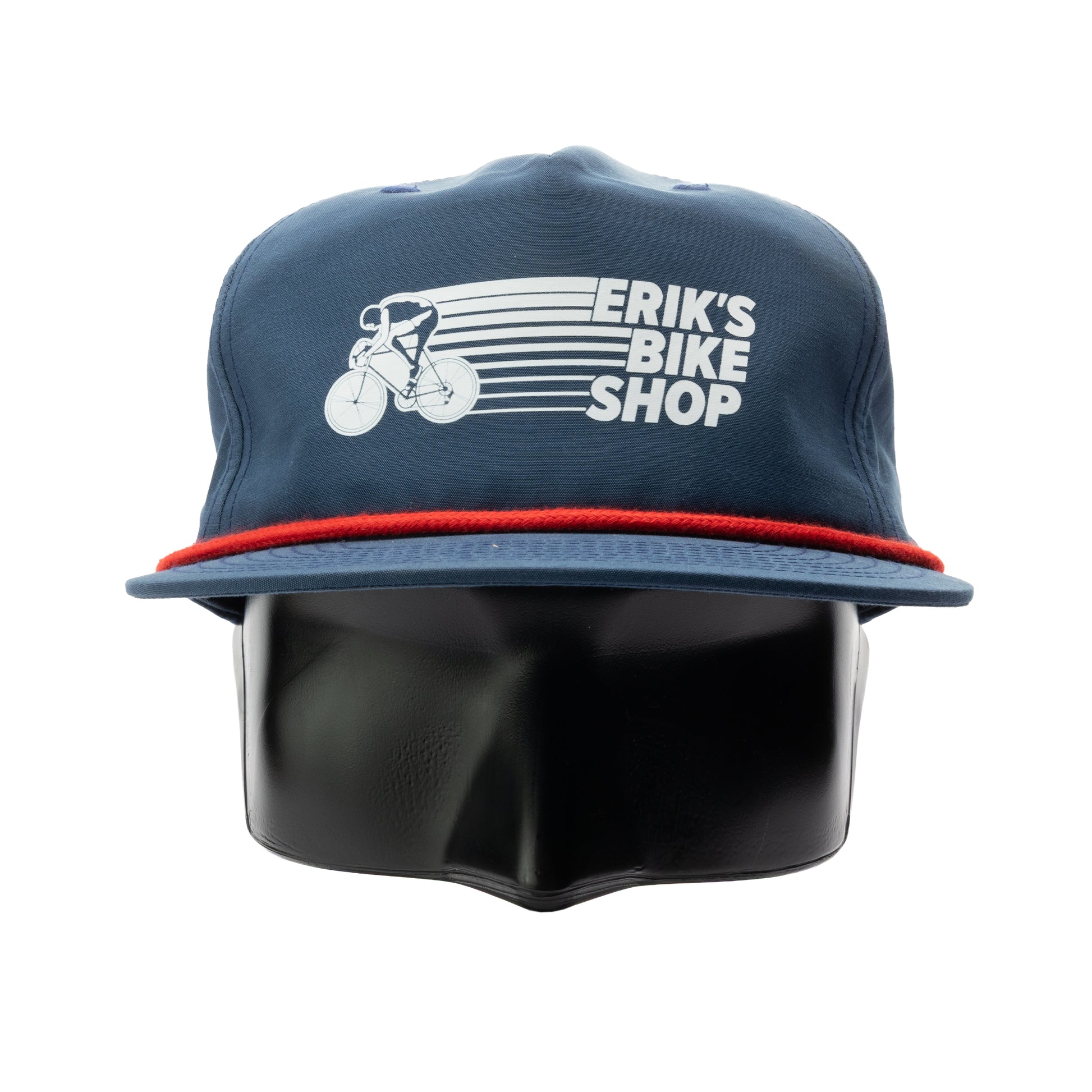 ERIK’S Cyclist Logo Flat Brim Hat One Size Navy/Red