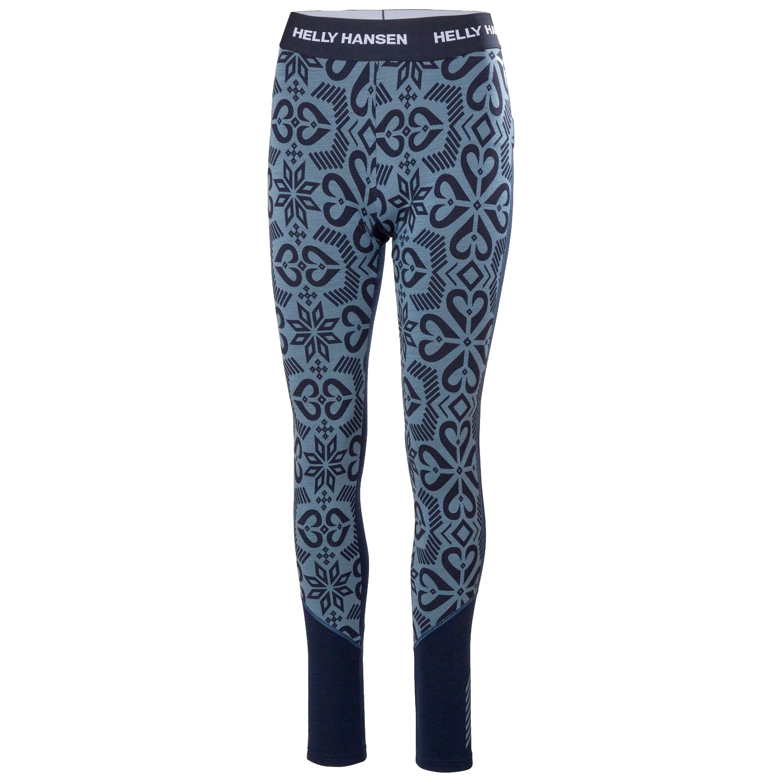 helly hansen lifa merino midweight graphic women’s base layer pants-color-navy nordic rose aop