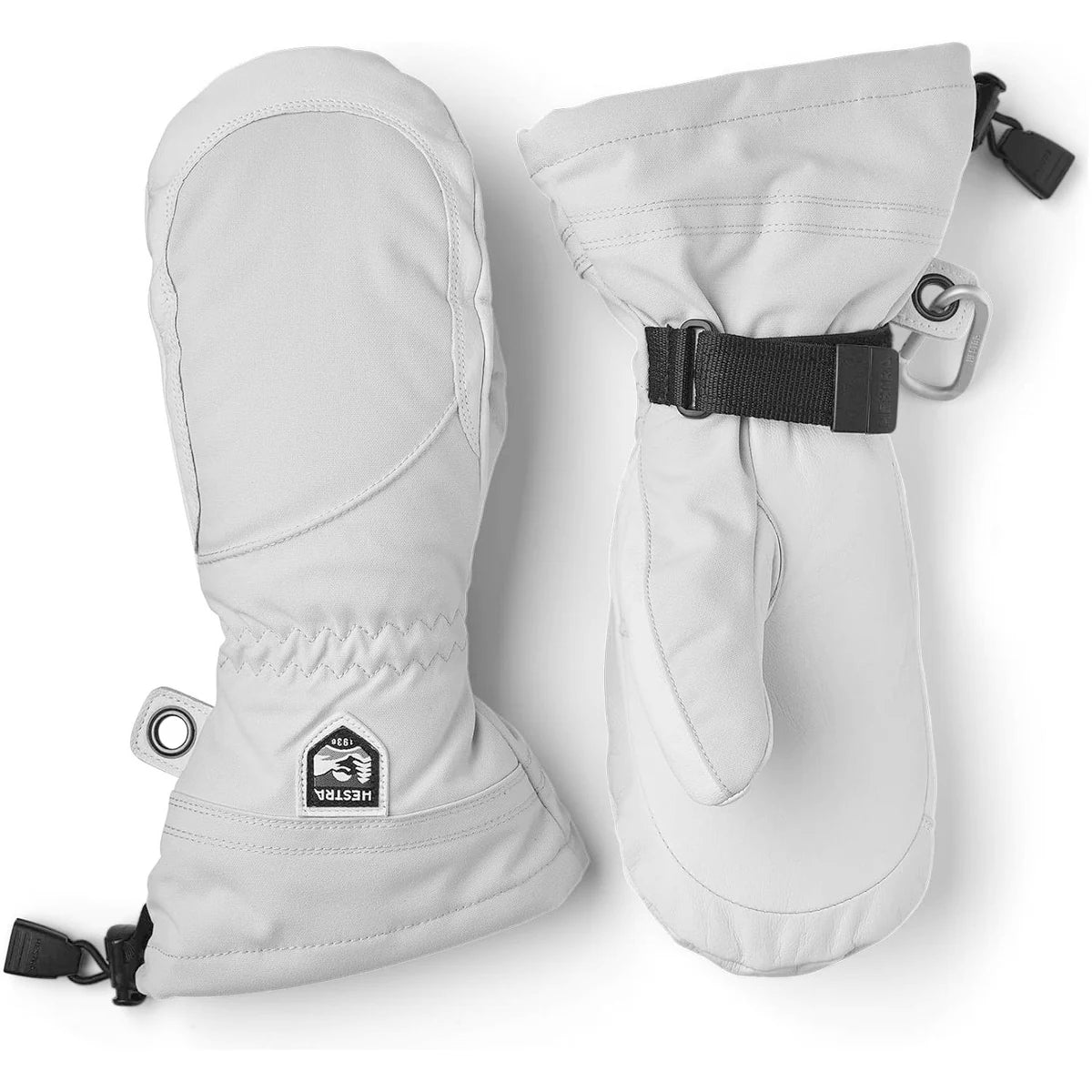 hestra heli ski women’s mitts-color-misty grey/off white