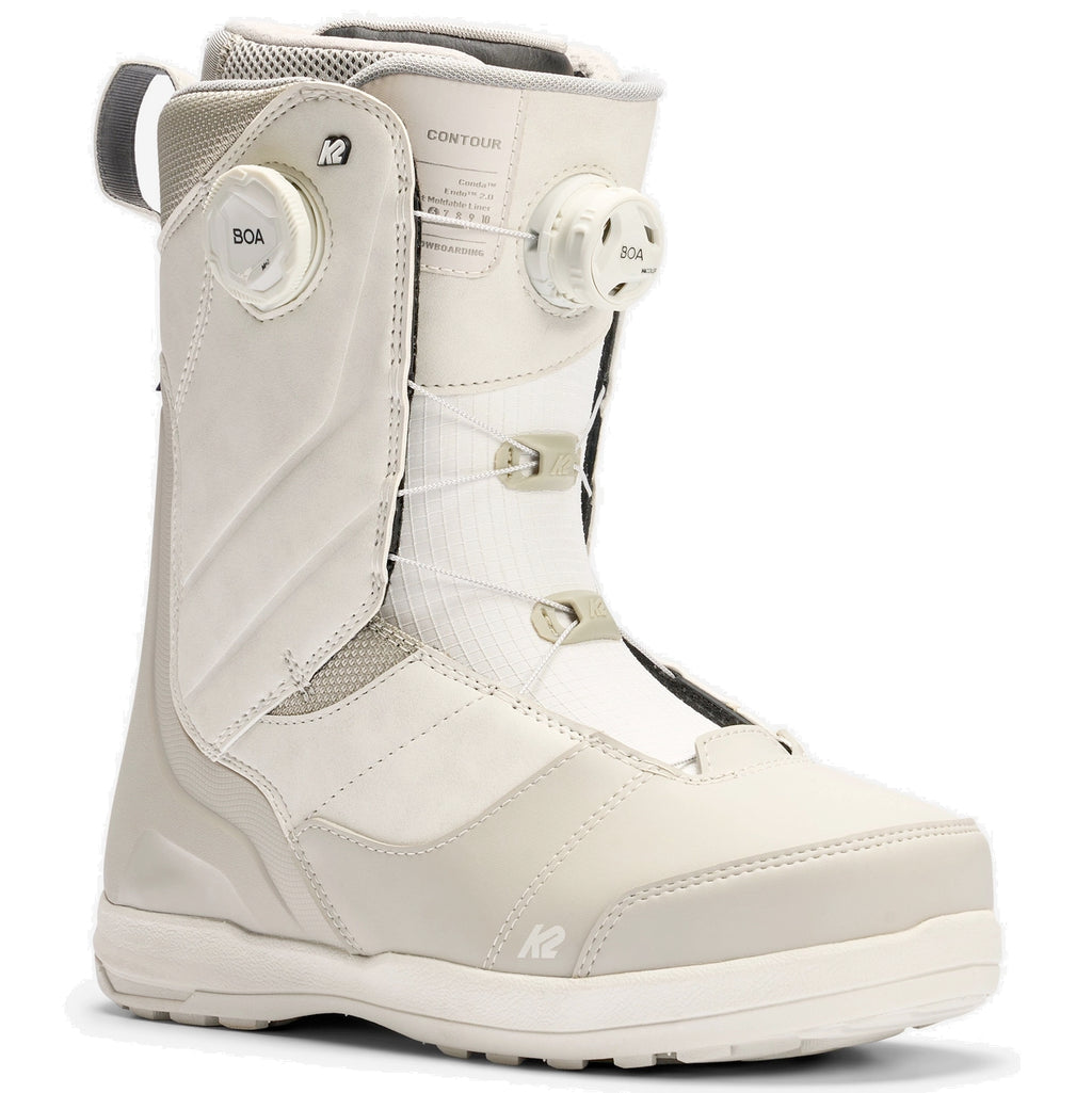 k2 boots 19 20 ski boots Contour Snowboard 2026 Light Grey / 10 Fish Bones Plates - you need a boot Model:1/4 oz Sewing Fabric Bags
