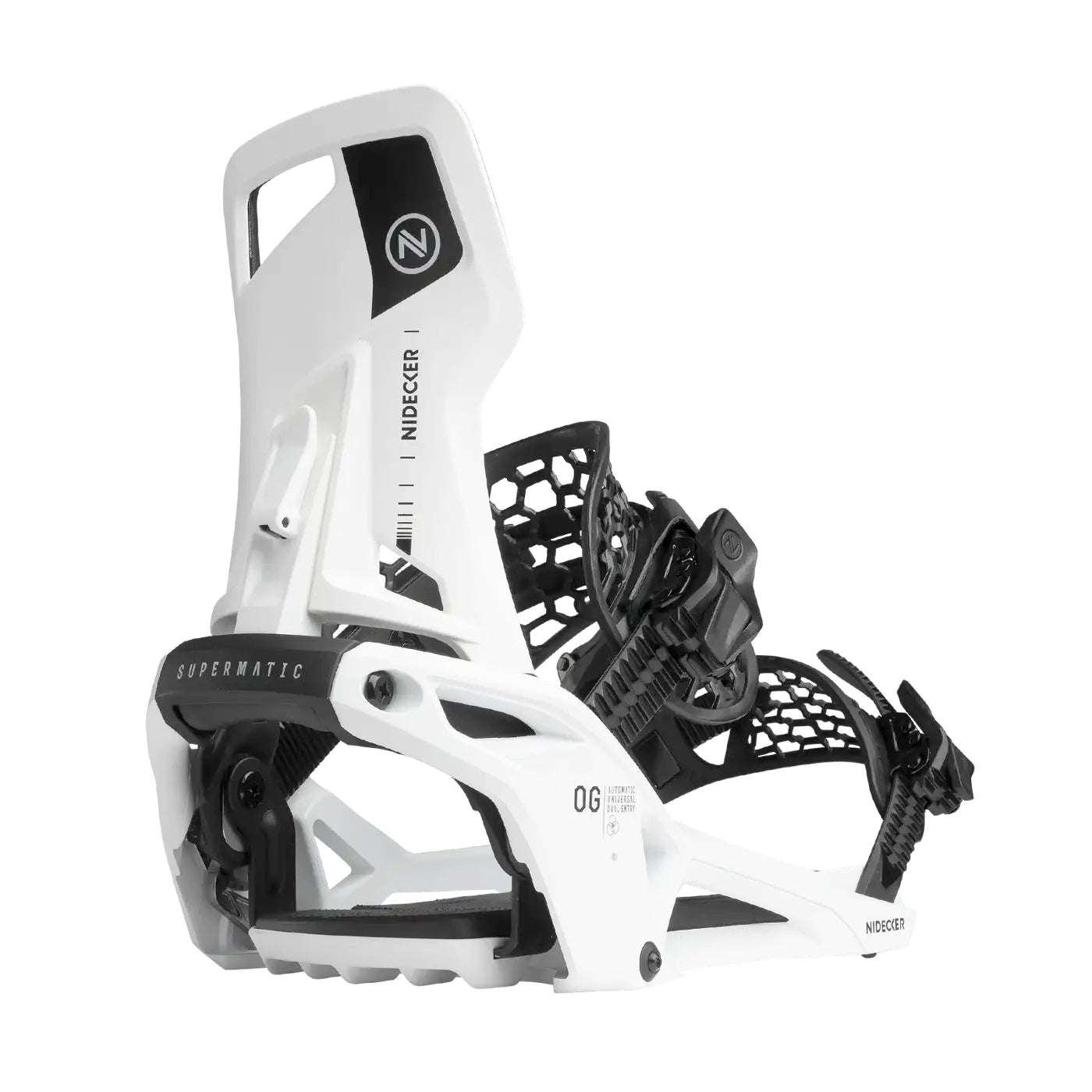nidecker og supermatic snowboard bindings-color-white