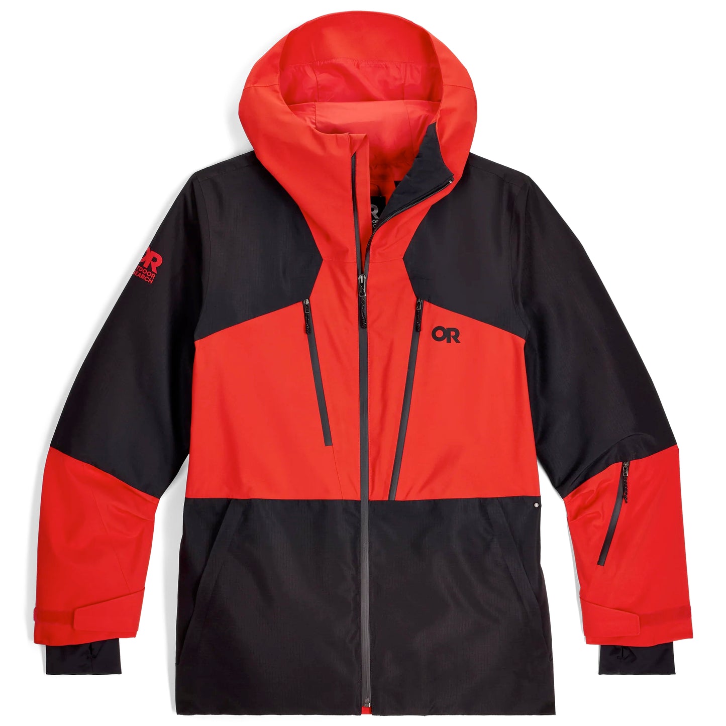 outdoor research powderverse men’s jacket-color-lingonberry/black