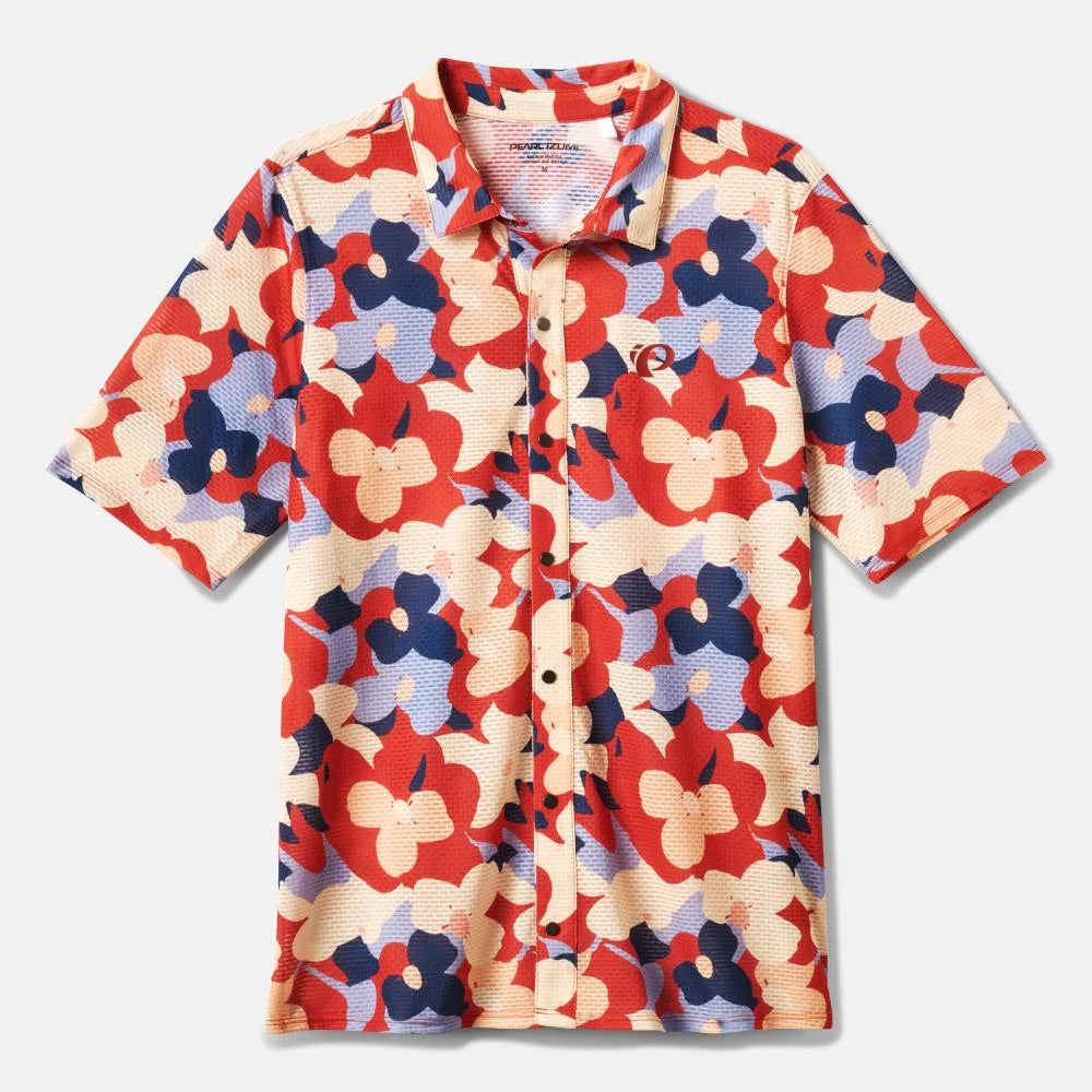 Pearl Izumi Canyon Tech Snap Short Sleeve Men’s Jersey 2Xl Chili Fleurish