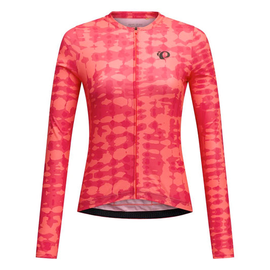 pearl izumi womens attack long sleeve jersey-color-fiery coral immerse