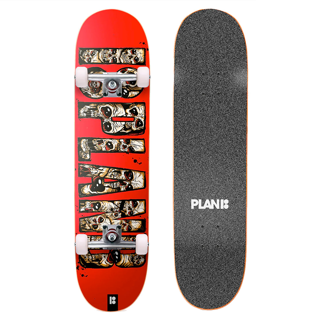 plan b og skulls complete skateboard