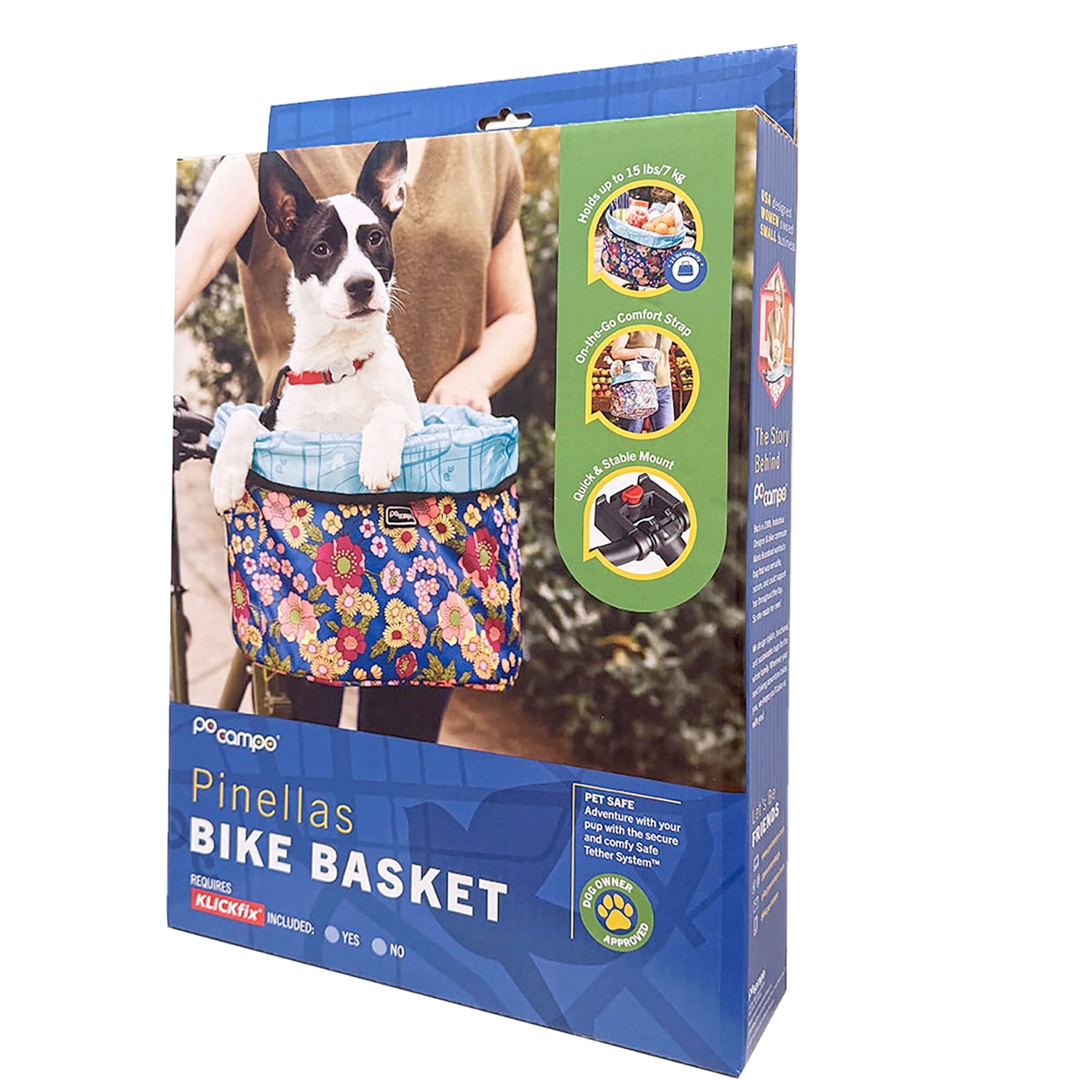 po campo pinellas dog-friendly bike basket