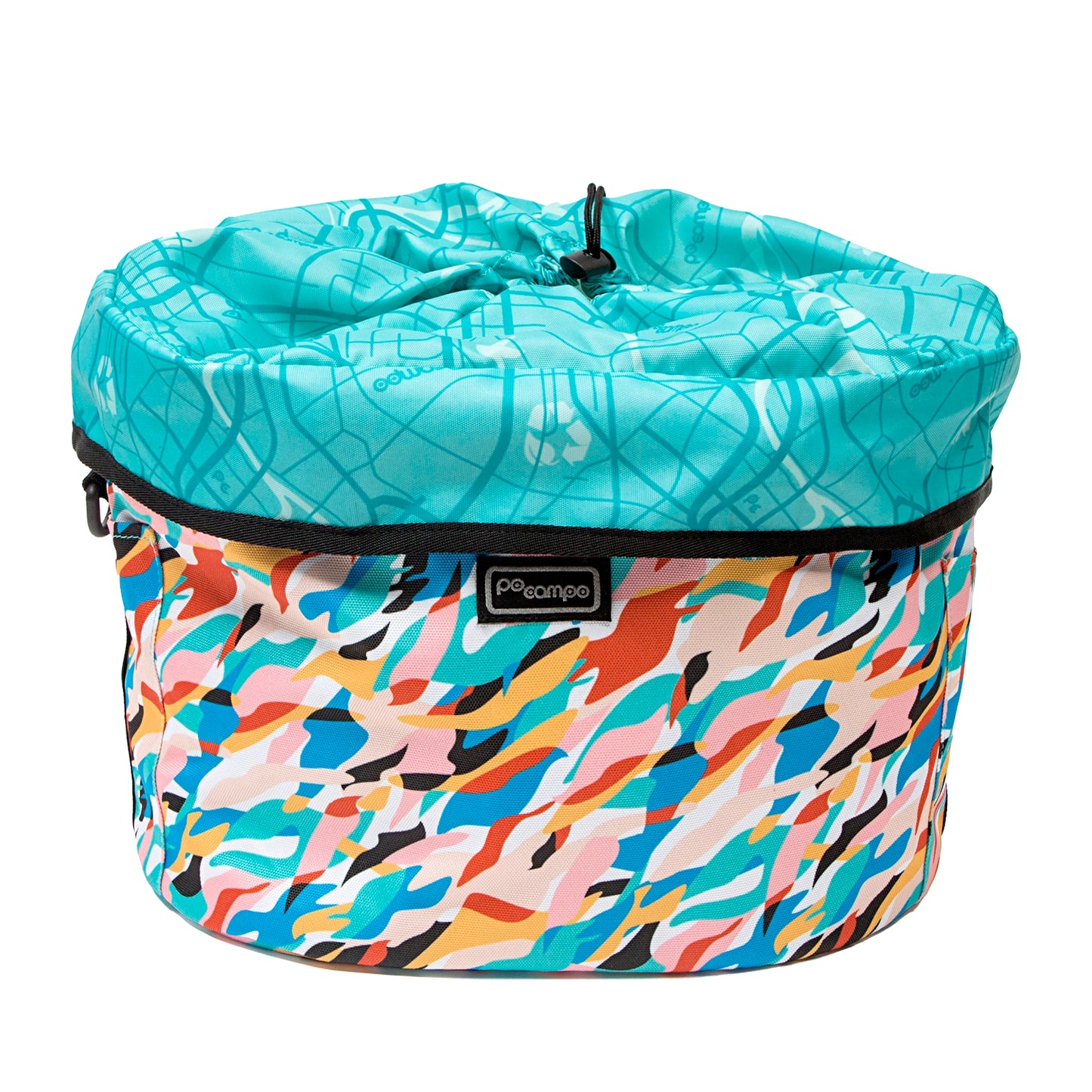 po campo pinellas dog-friendly bike basket-color-waves