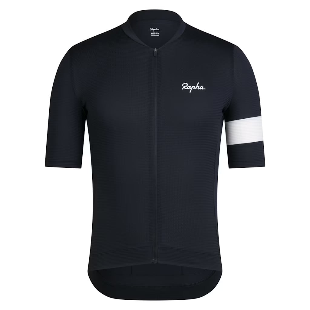 rapha core lightweight men’s short sleeve jersey-color-black/white