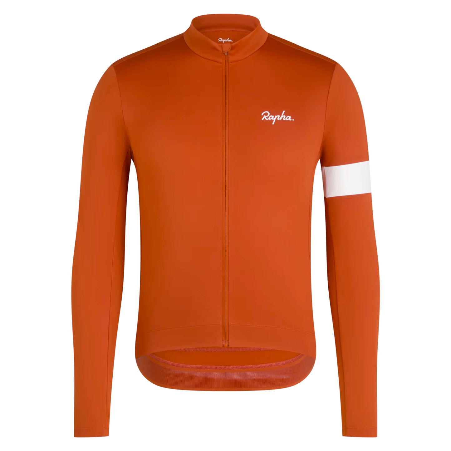 rapha core thermal long sleeve men’s jersey-color-paprika/white