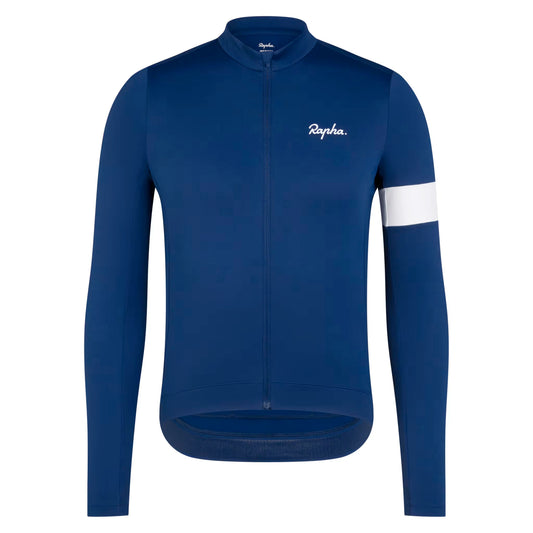 rapha core thermal long sleeve men’s jersey-color-navy/white