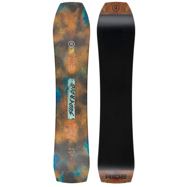cool rides snowboard Ride Zero 2025/26 Gorge Performance Carbon Slimewalls enhance response and stability without adding stiffness Ride Superpig Snowboard 2026 154