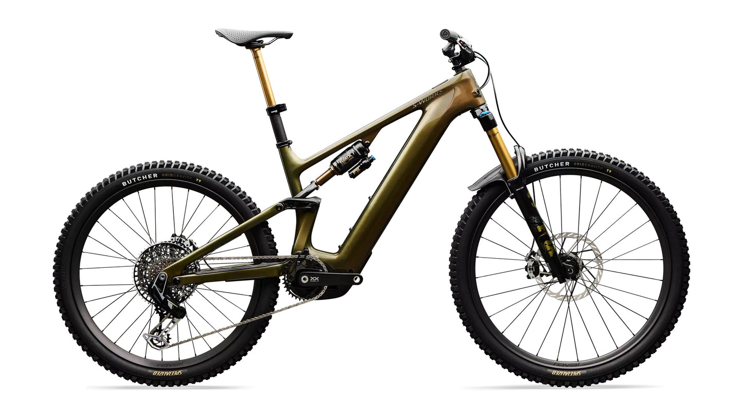 S-Works Turbo Levo 4 Electric Mountain Bike S6 Gloss Laurel Green / Burnt Gold / Chrome