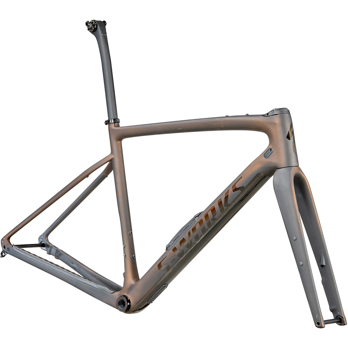 s-works 2022 diverge road bike frameset-color-carbon/carbon pearl/chrome