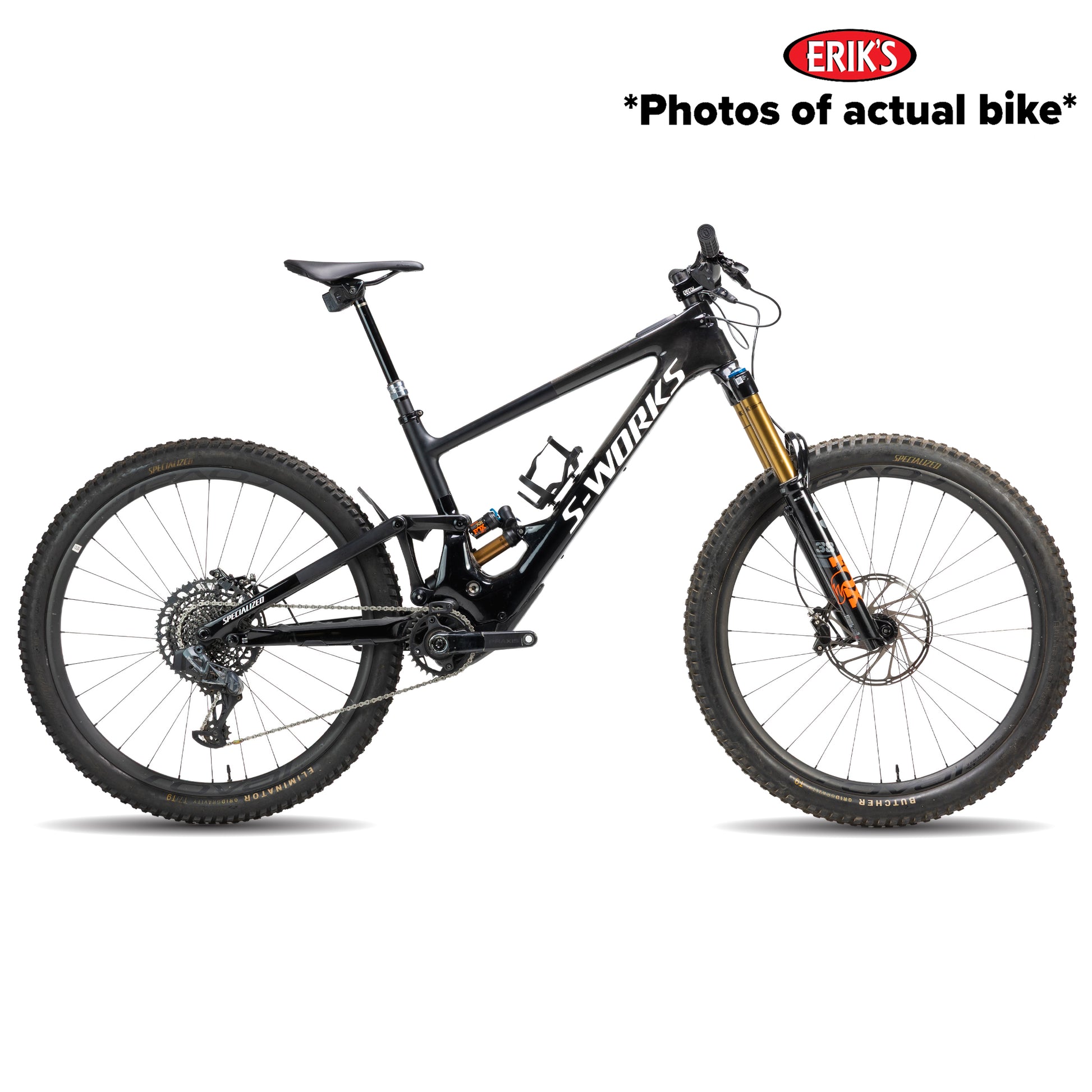 S-Works Used Turbo Kenevo SL Electric Mountain Bike S4 Gloss Carbon/Black/Satin Brushed Dream Silver/White
