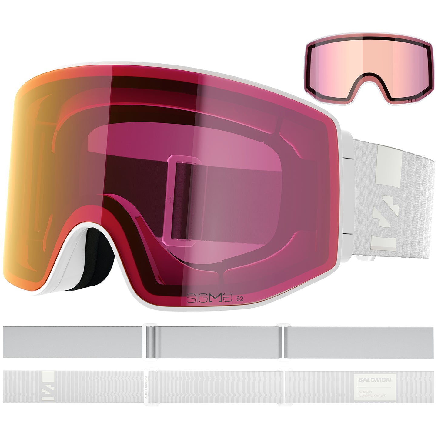 salomon sentry prime sigma goggles with bonus lens-color-white/pr
