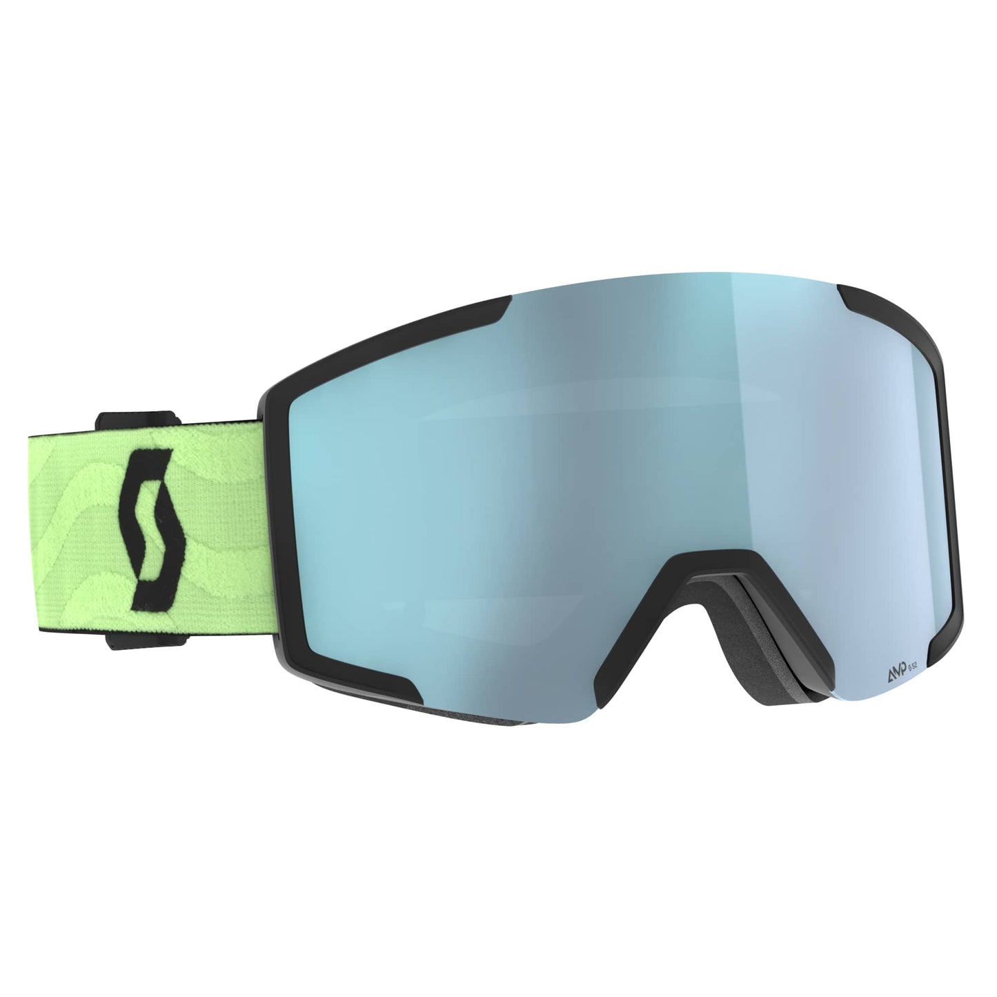 scott shield light sensitive goggles-color-glow green-amp ice chrome s2