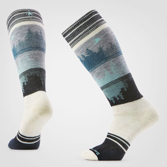 smartwool snowboard full cushion twilight vista over the calf women’s socks-color-moonbeam