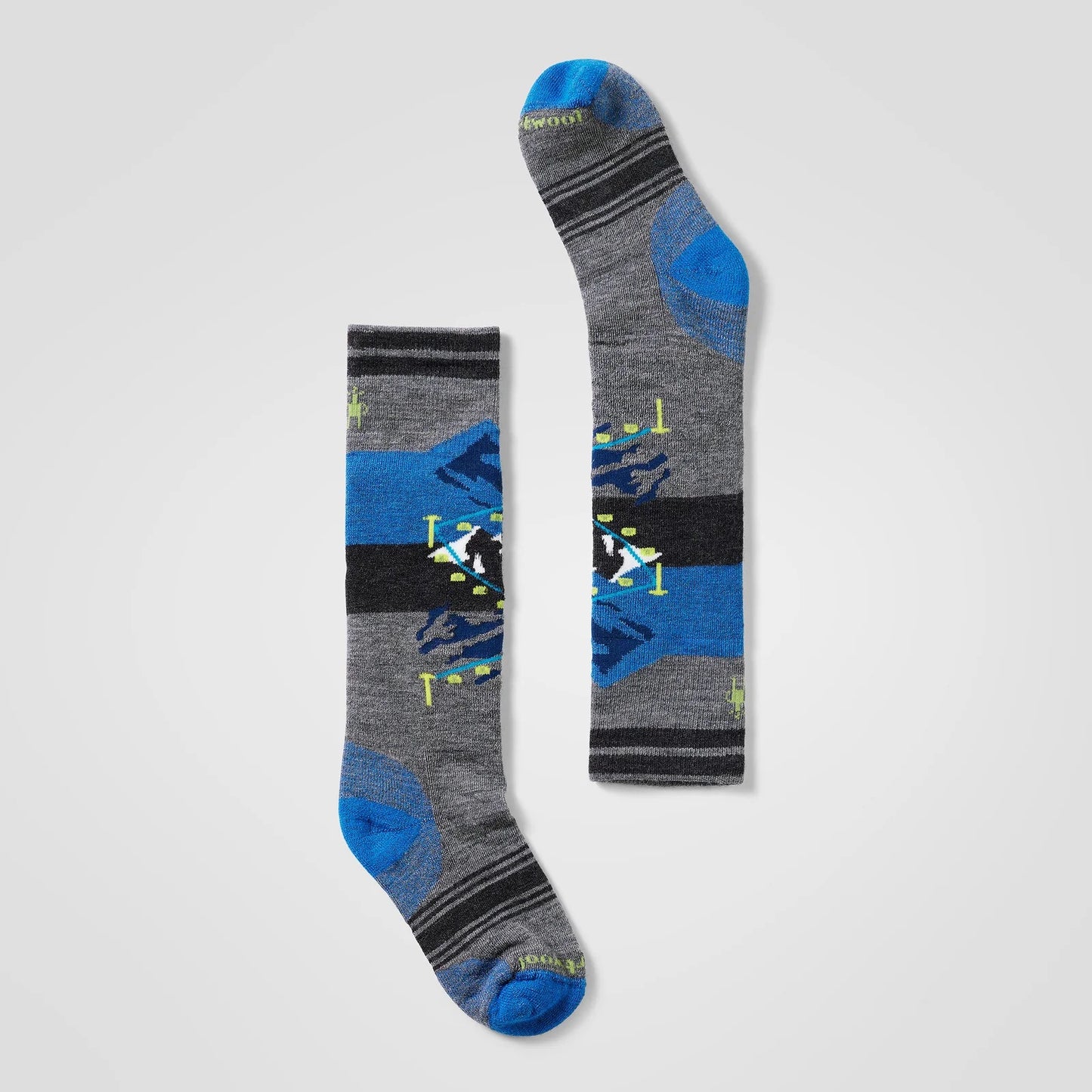 smartwool wintersport full cushion polar bear pattern otc kids’ sock-color-medium gray