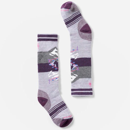 smartwool wintersport full cushion polar bear pattern otc kids’ sock-color-purple eclipse