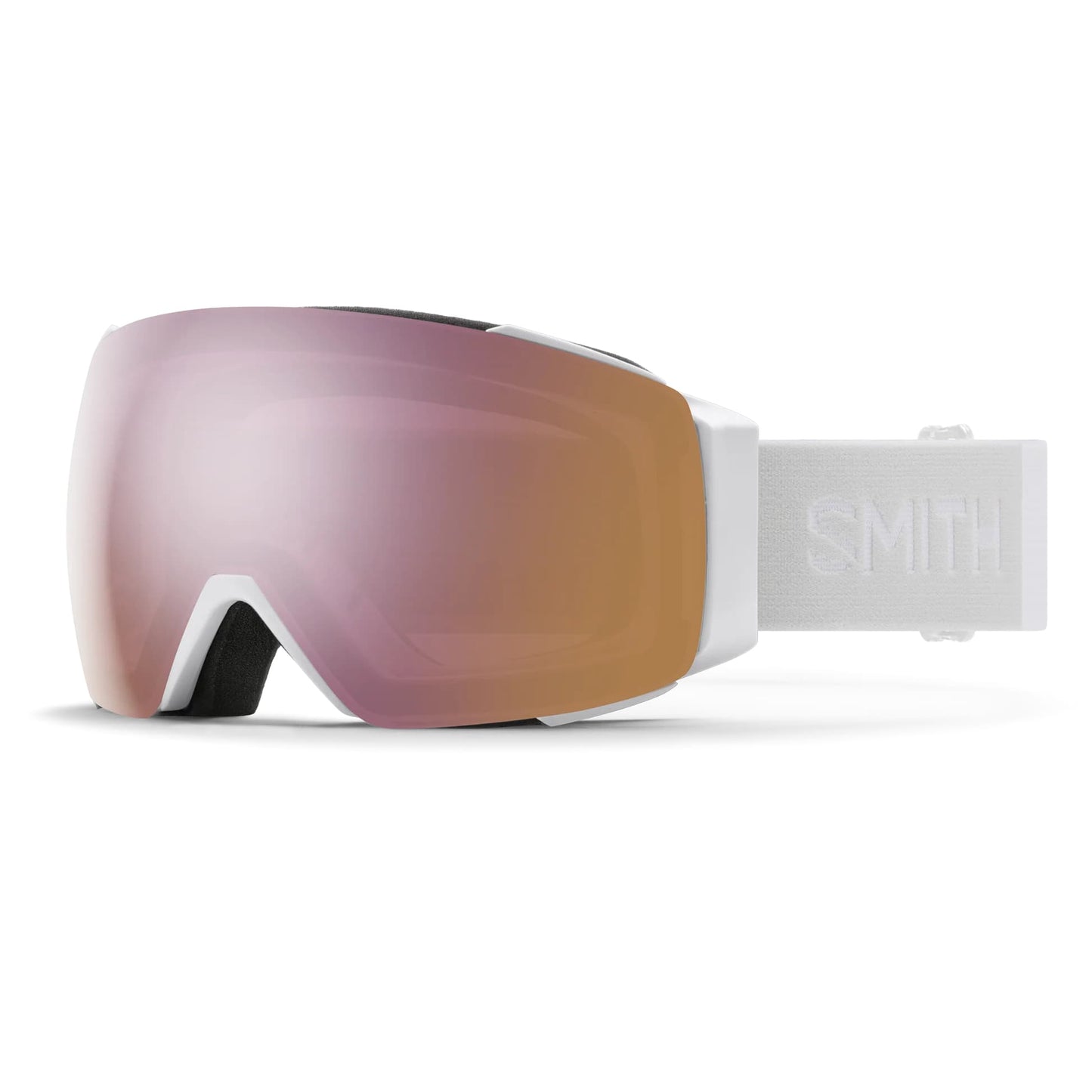 smith i​/o mag goggles-color-white vapor || chromapop everyday rose gold mirror