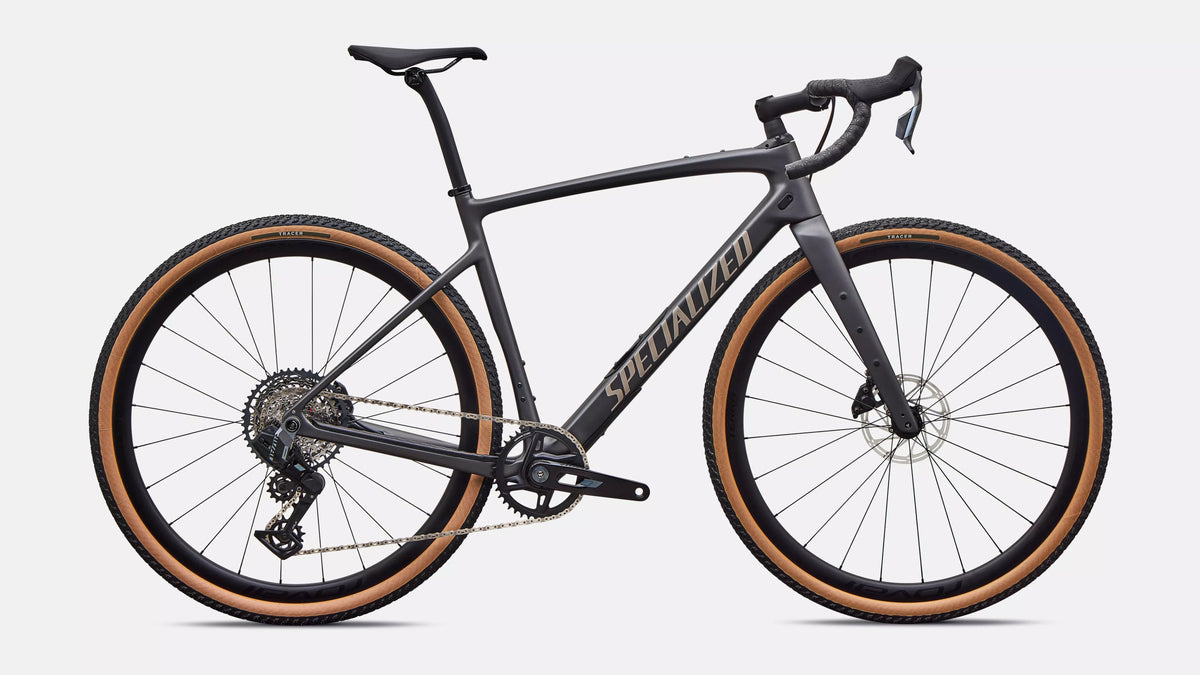Specialized Diverge 4 Expert AXS Road Bike 61Cm Satin Smoke Metallic / Sandstone Metallic