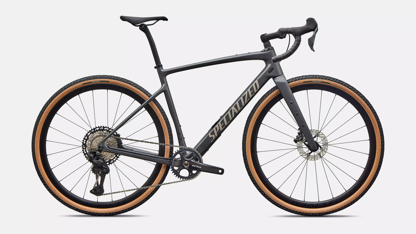 Specialized Diverge 4 Expert Di2 Road Bike 61Cm Satin Smoke Metallic / Sandstone Metallic