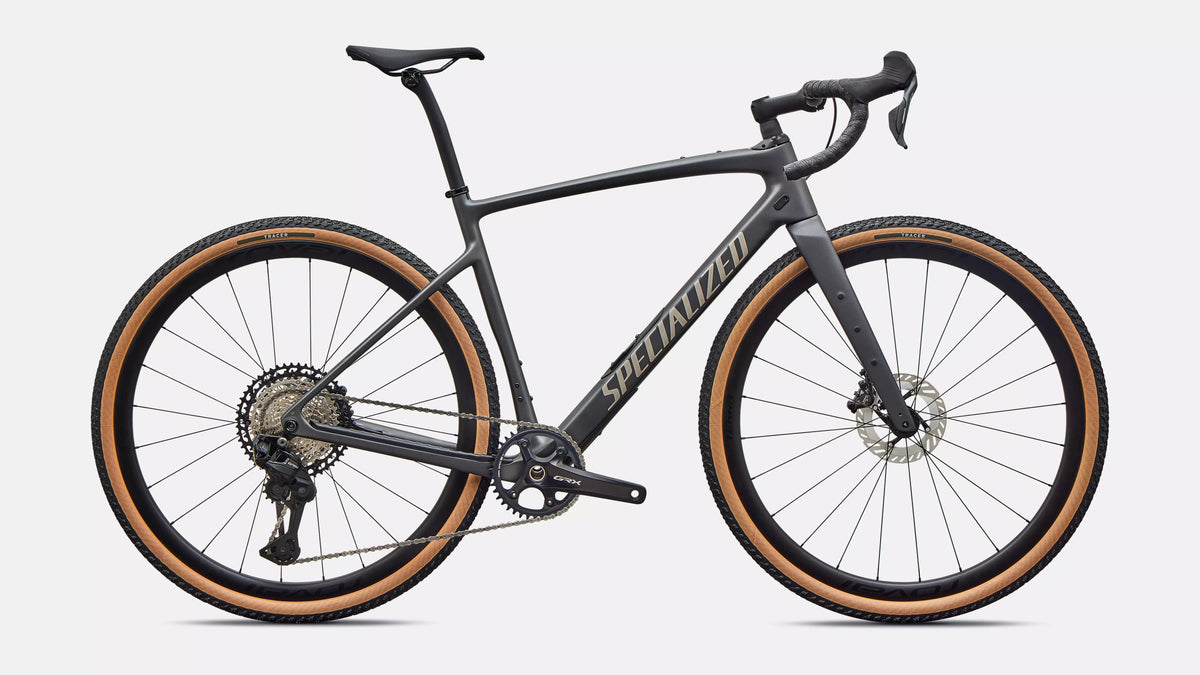 Specialized Diverge 4 Expert Di2 Road Bike 61Cm Satin Smoke Metallic / Sandstone Metallic