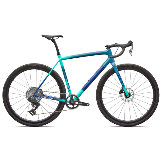 specialized 2026 crux expert axs road bike-color-gryblu/lgnblu/dunewht