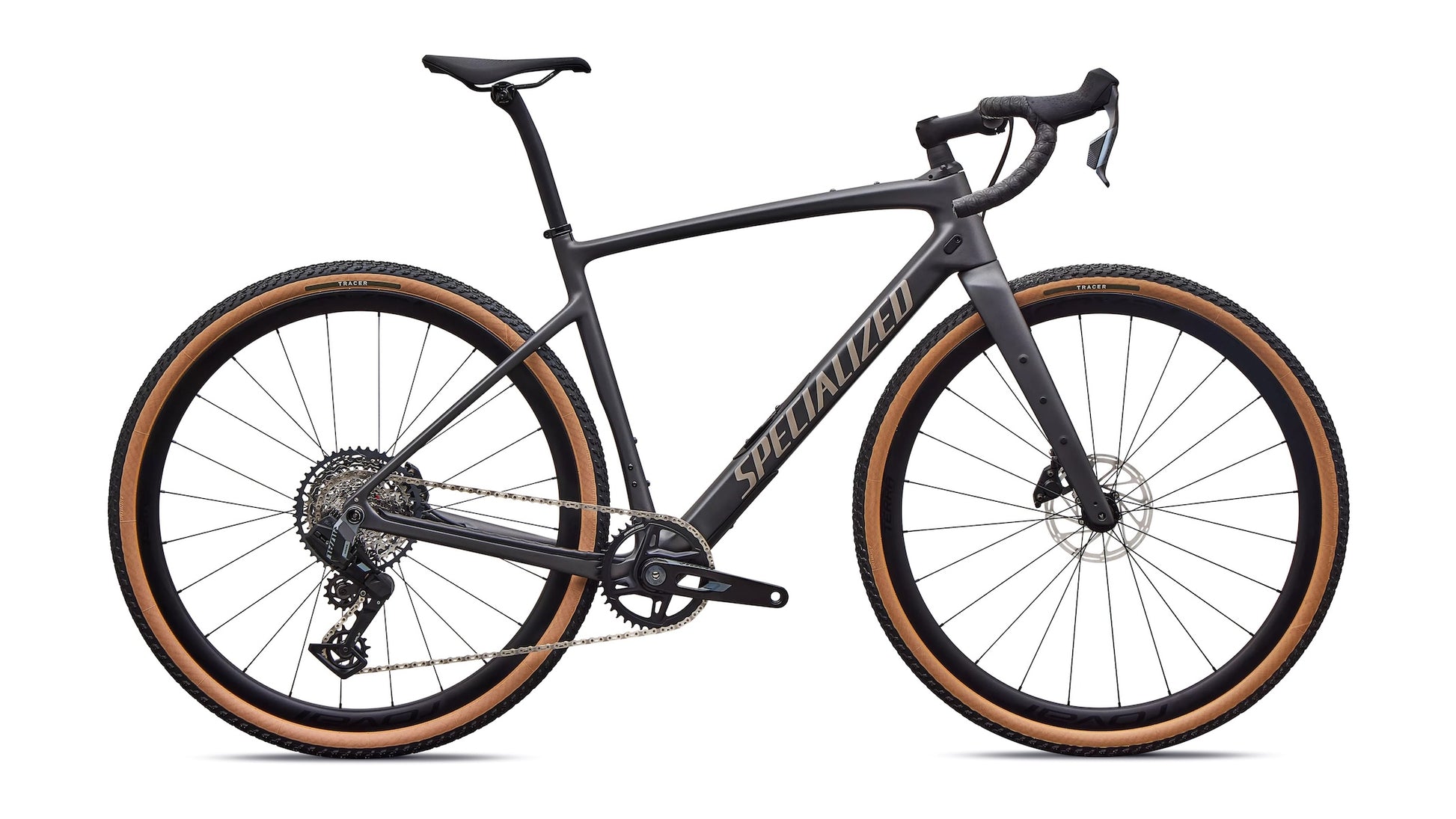 specialized 2026 diverge 4 expert axs road bike-color-satin smoke metallic / sandstone metallic