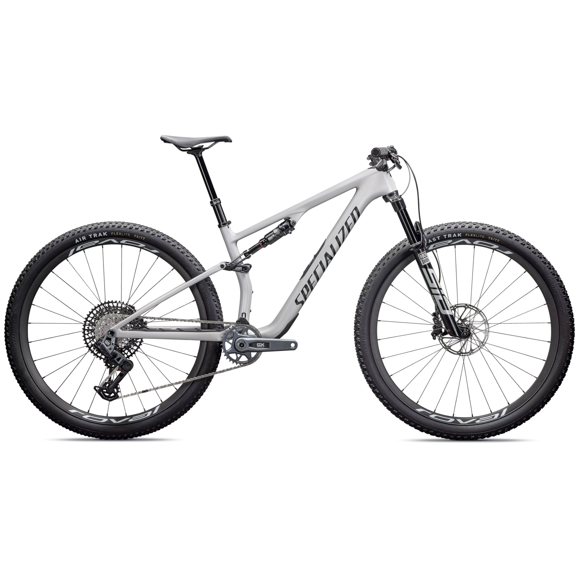 specialized 2026 epic 8 expert axs full suspension mountain bike-color-gloss dolomite metallic / obsidian