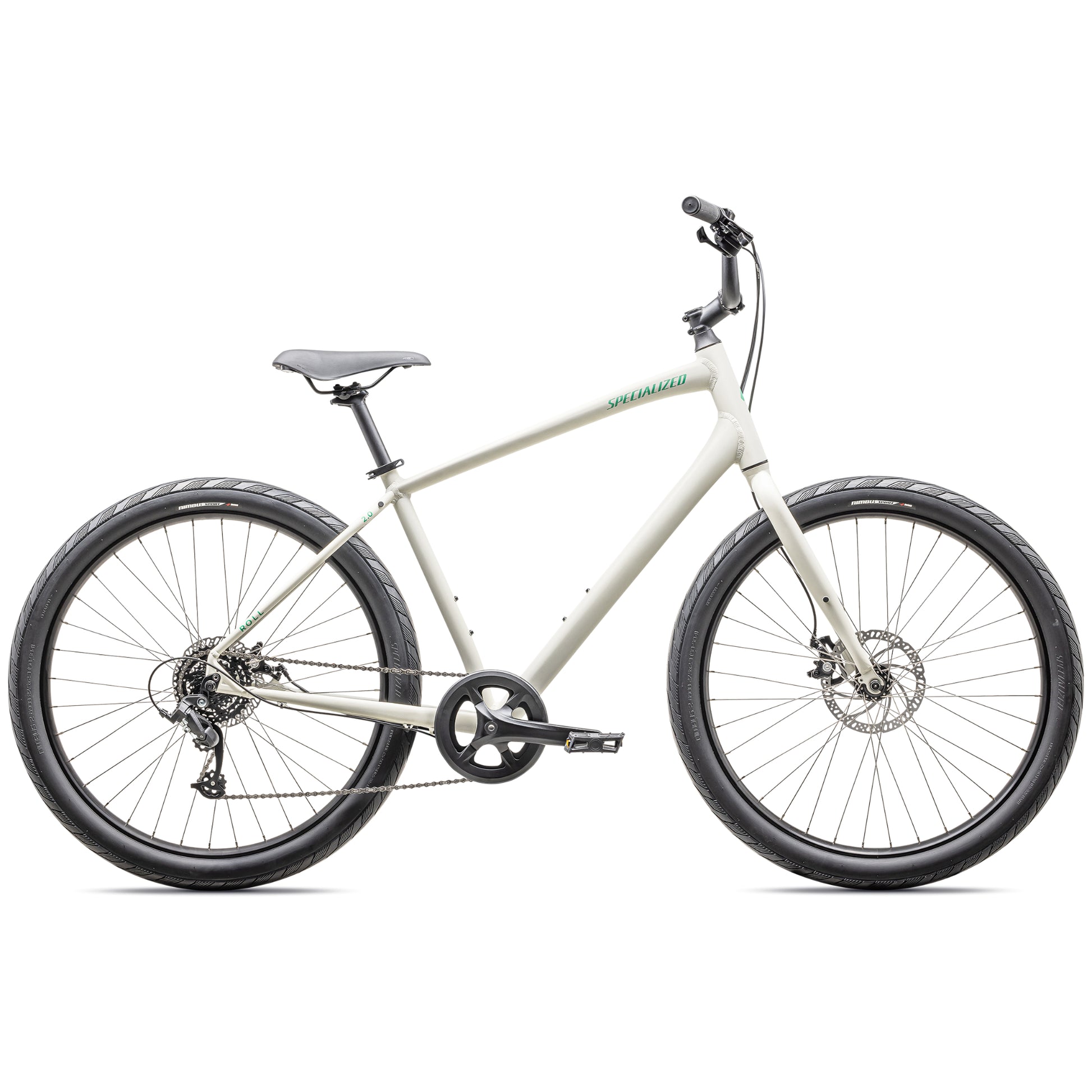 specialized 2025 roll 2.0 comfort bike-color-satin birch / satin electric green reflective