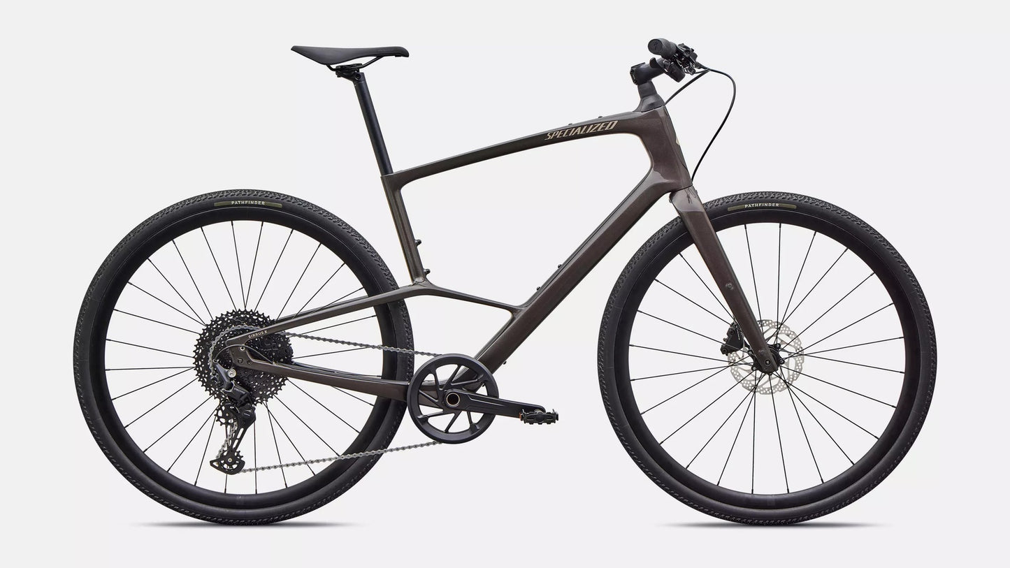 specialized sirrus x 5.0-color-gloss warm smoke / sandstone metallic frost reflective
