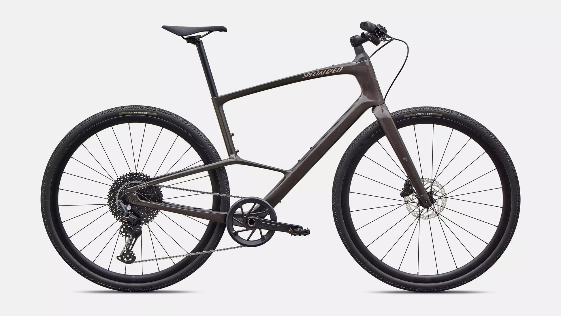 specialized sirrus x 5.0-color-gloss warm smoke / sandstone metallic frost reflective