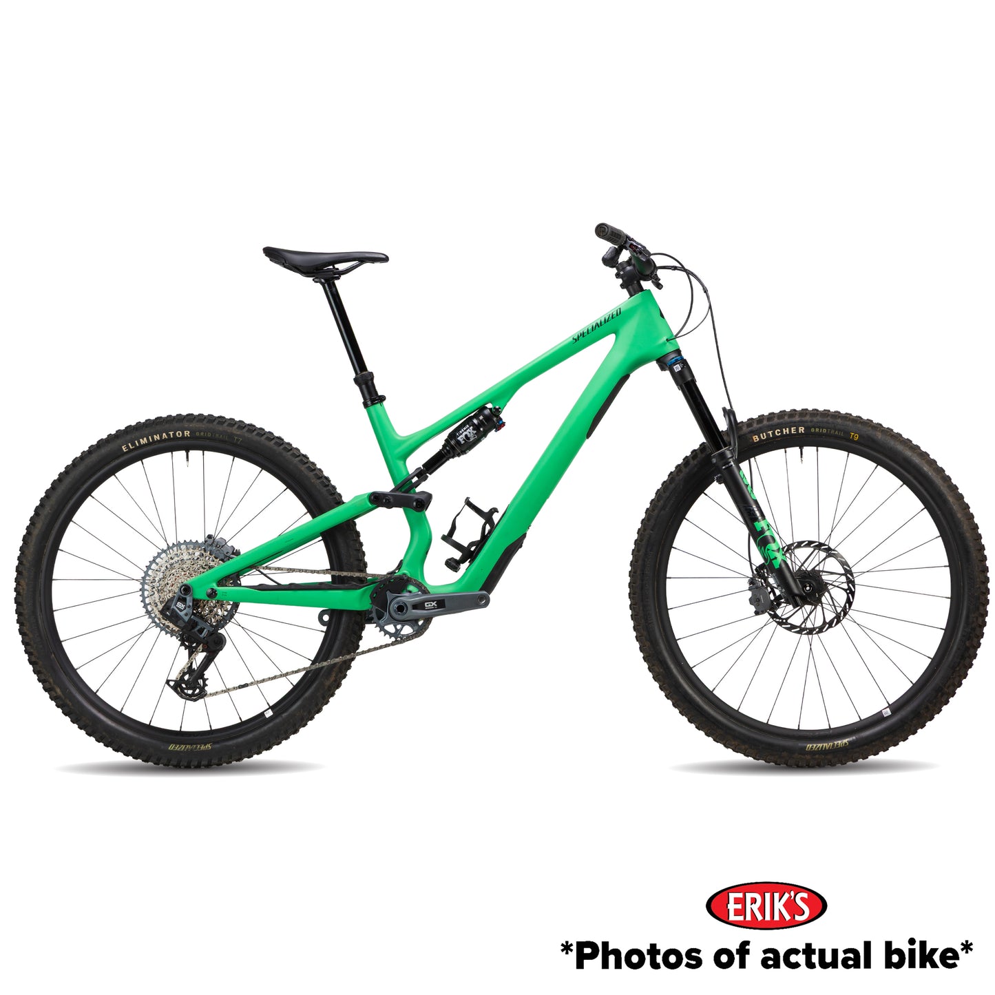 specialized used stumpjumper 15 expert full suspension mountain bike-color-satin electric green / satin forest green