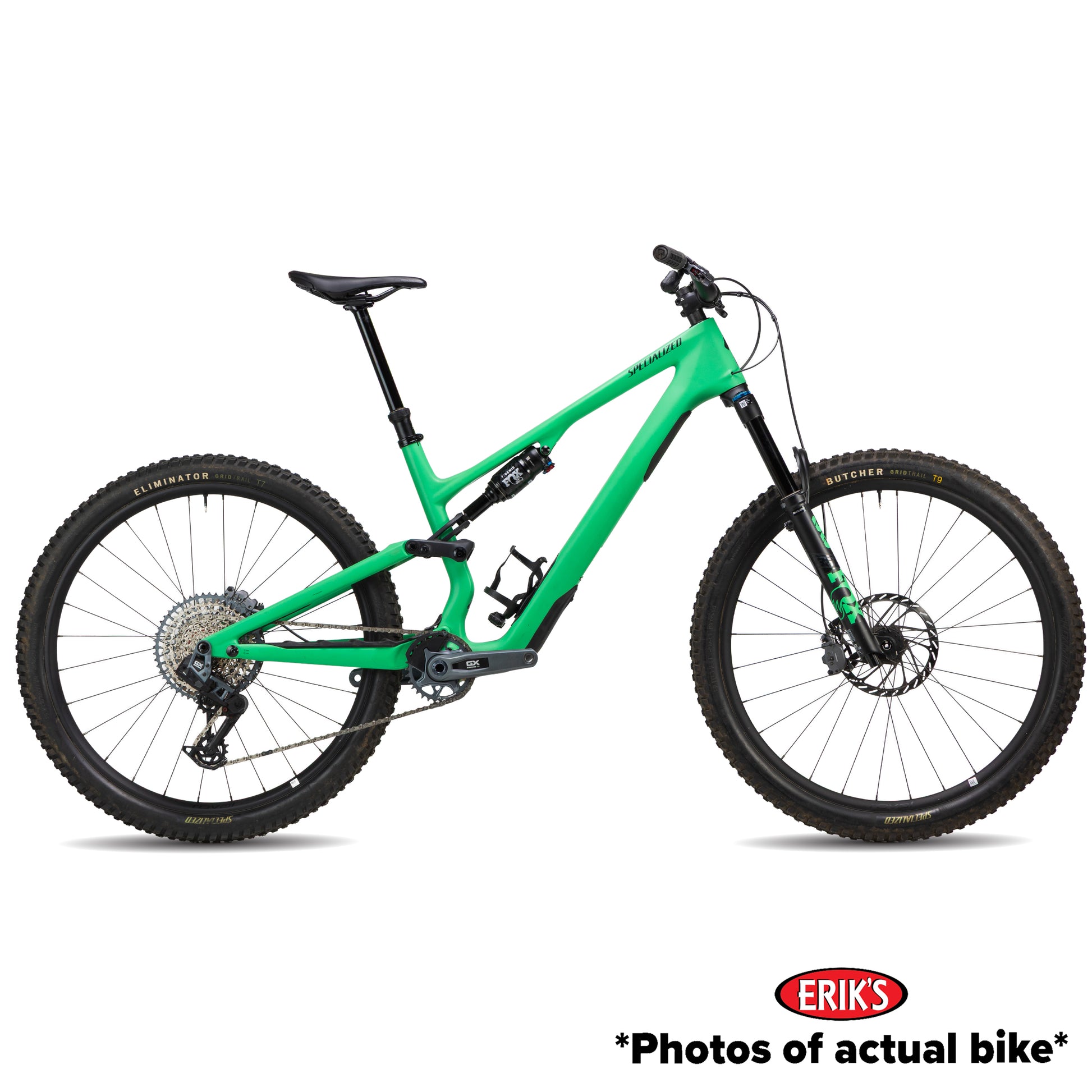 specialized used stumpjumper 15 expert full suspension mountain bike-color-satin electric green / satin forest green