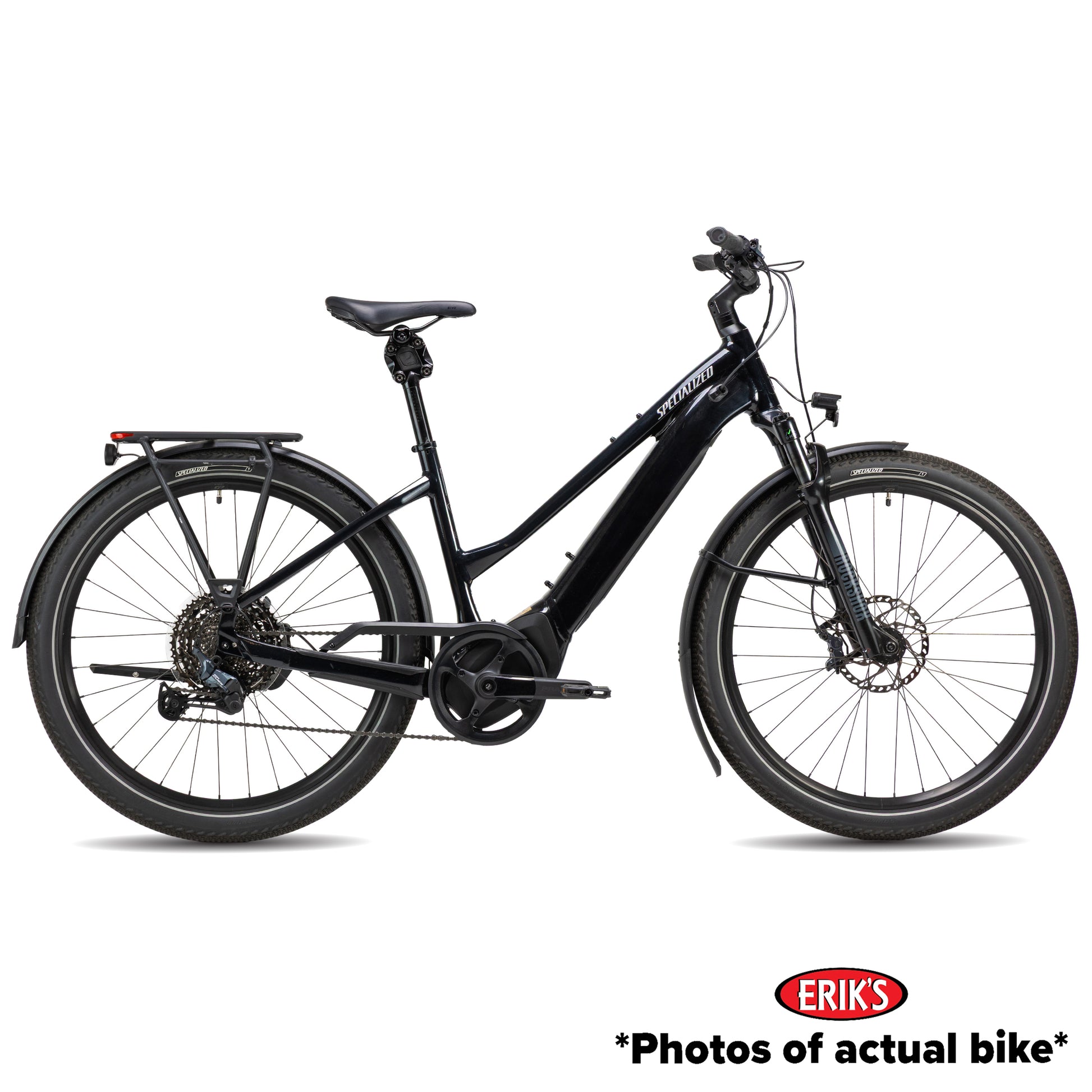 specialized used turbo vado 5.0 step thru electric bike-color-cast black/silver reflective