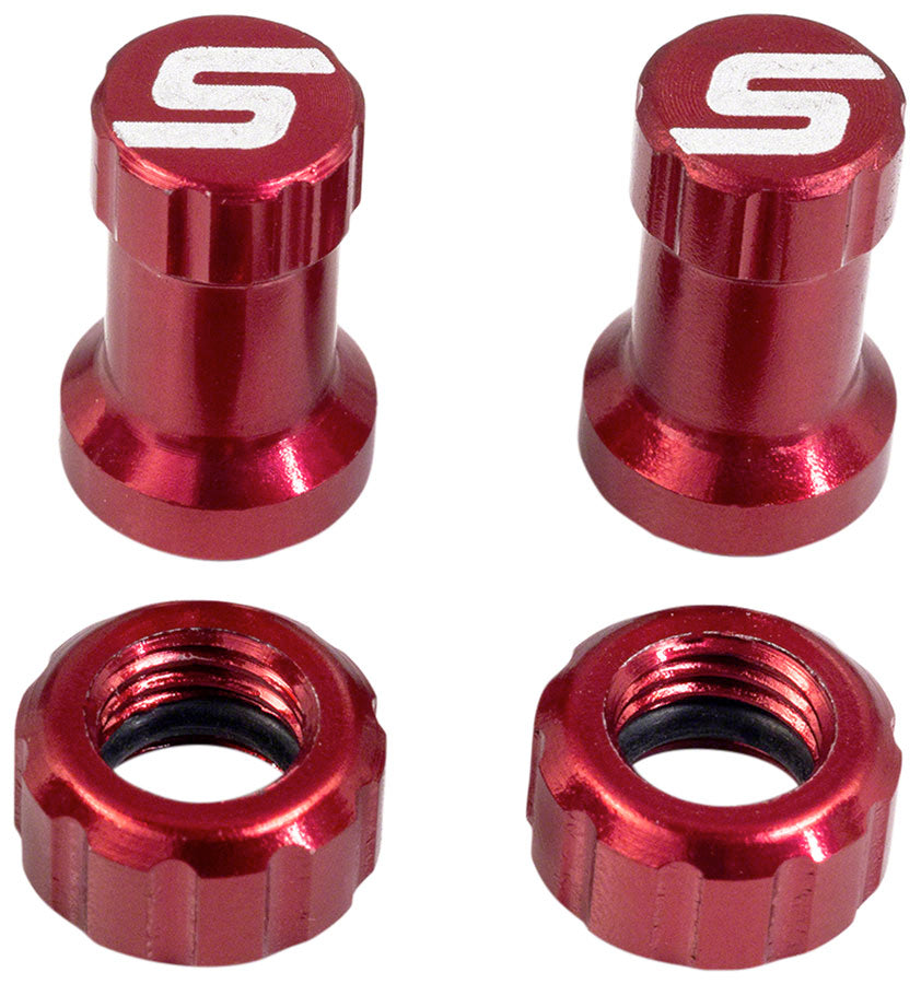 stans tubeless valve stem cap color kit-color-red