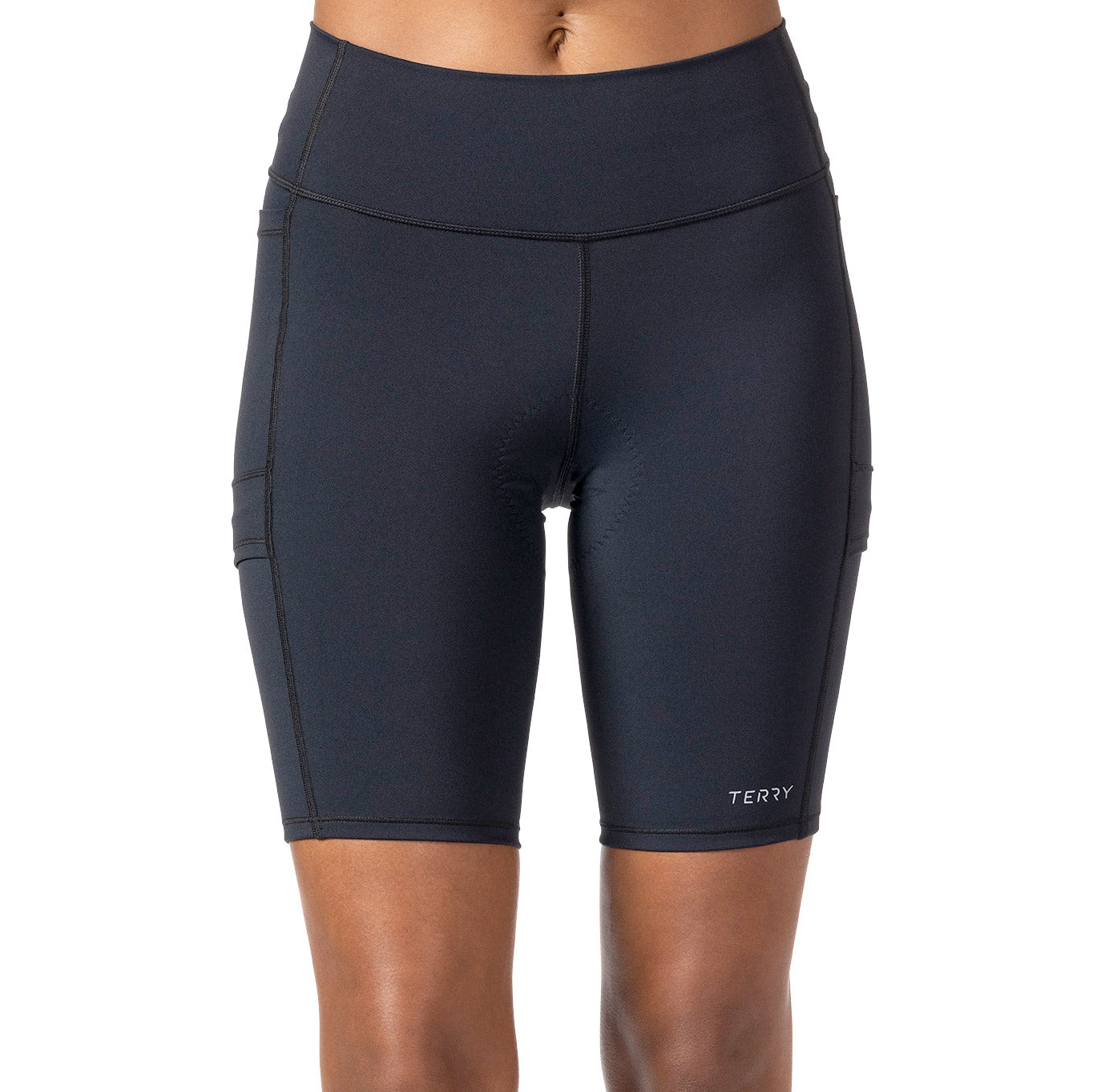 terry 4-pocket cargo women’s shorts-color-black