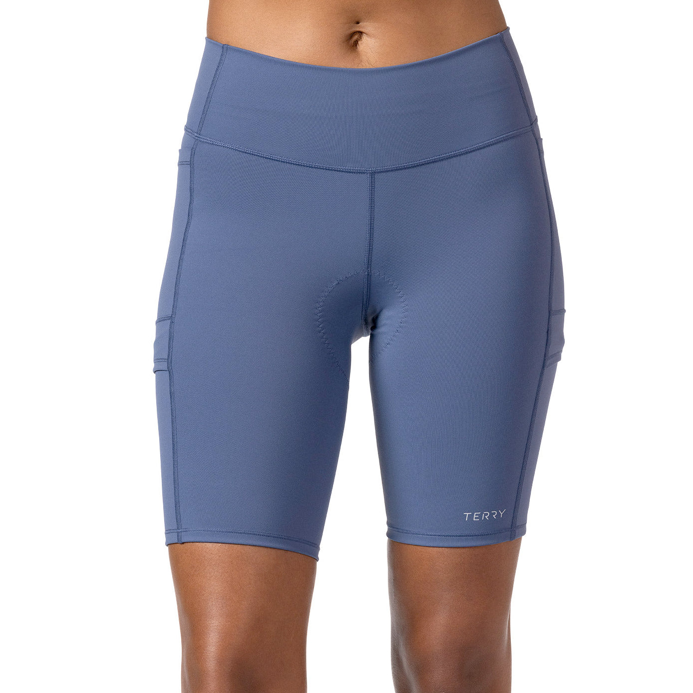 terry 4-pocket cargo women’s shorts-color-indigo