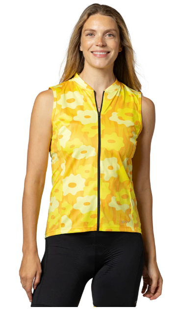 terry breakaway full zip sleeveless bike jersey-color-yel