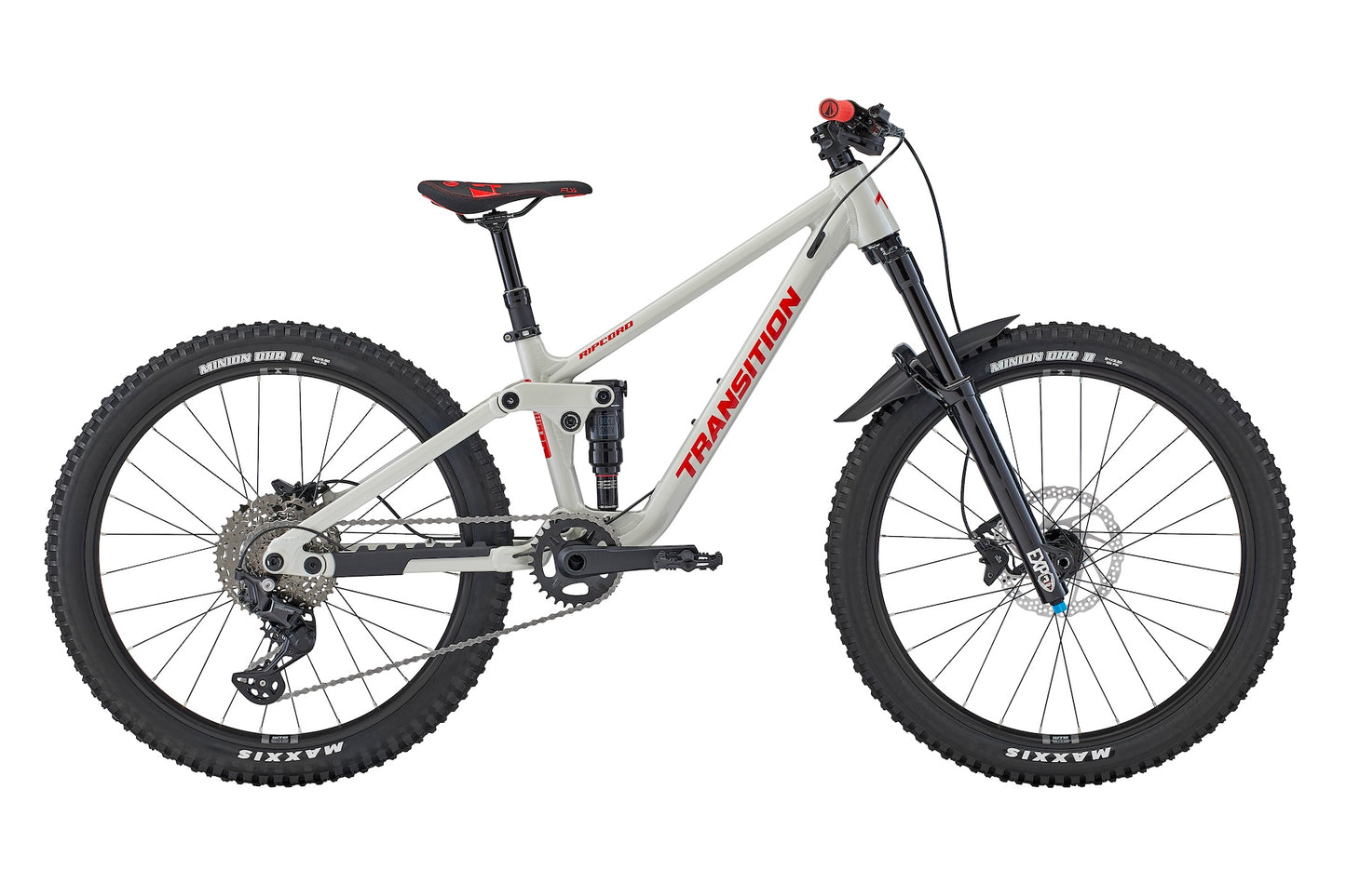 transition transition ripcord 24 full suspension kid’s mountain bike-color-glacier white and red-size-all