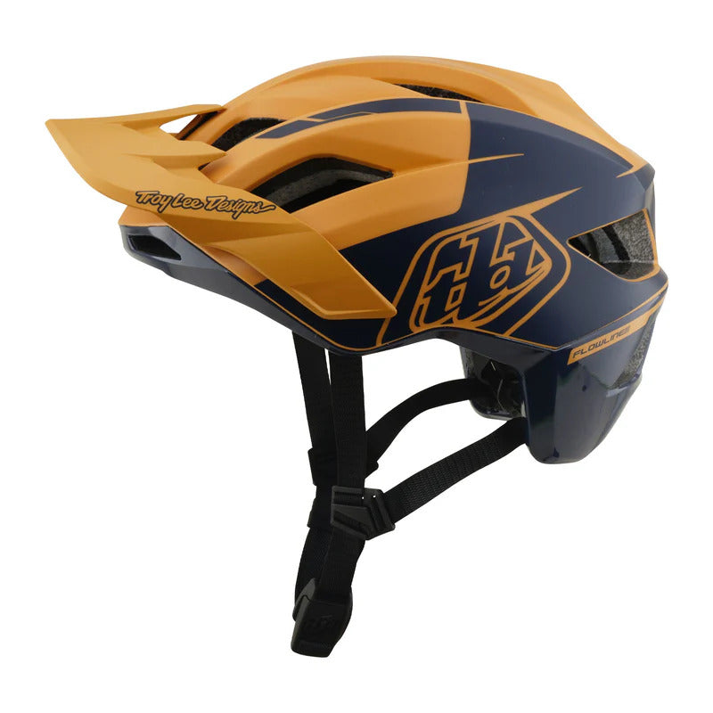 troy lee designs flowline se hydro helmet-color-mustard / black iris
