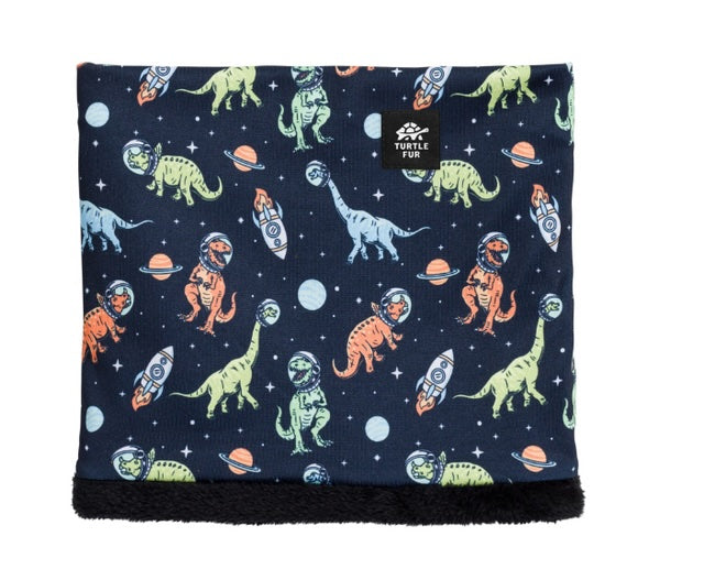 turtle fur kids’ comfort shell neckwarmer-color-galactic dino